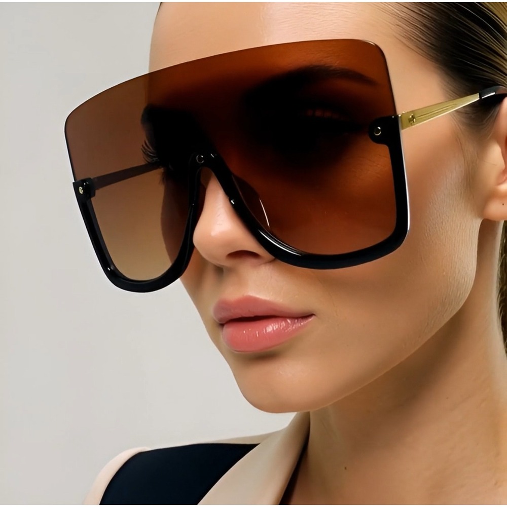 Women Oversized Huge Shield Sunglasses Fashion Big Shades Flat Lens Luxury Style